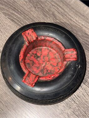 Vintage Firestone Tire Shaped Promotional Ashtray